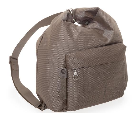MD20 Bolso saco transformable en mochila gris pardo - Bolsos Mujer