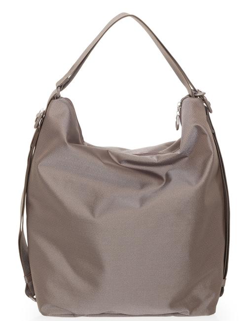 MD20 Bolso saco transformable en mochila gris pardo - Bolsos Mujer