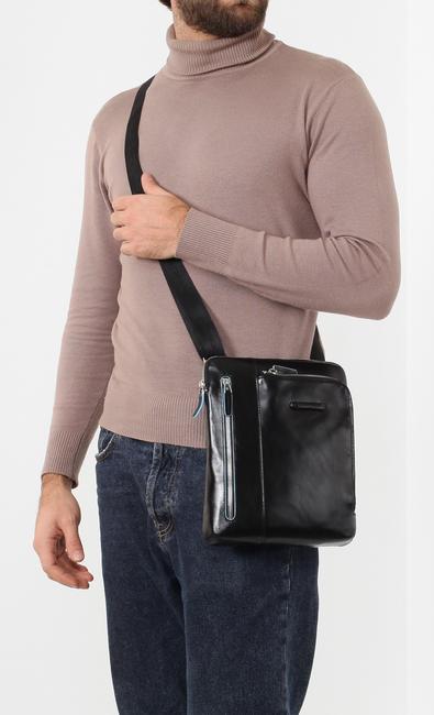 Bolso CUADRADO AZUL, soporte para iPad negro - Bandoleras Hombre