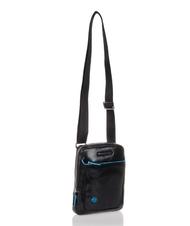 PIQUADRO Bolso CUADRADO AZUL, soporte para tableta, en cuero negro - Bandoleras Hombre - 4