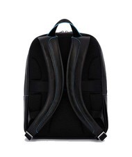 PIQUADRO Mochila Línea AZUL CUADRADO, en cuero negro - Mochilas para portátil - 3