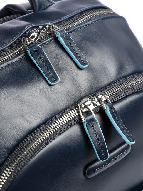 Mochila Línea AZUL CUADRADO, en cuero azul - Mochilas para portátil