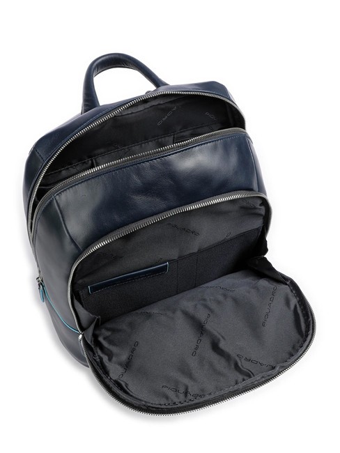 Mochila Línea AZUL CUADRADO, en cuero azul - Mochilas para portátil