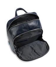 PIQUADRO Mochila Línea AZUL CUADRADO, en cuero azul - Mochilas para portátil - 4