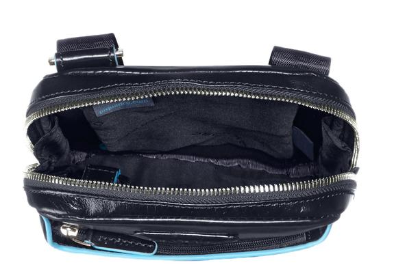 Bolso CUADRADO AZUL, soporte para tableta, en cuero azul - Bandoleras Hombre