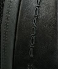 PIQUADRO Mochila URBAN FAST-CHECK, soporte para PC de 15,6 ", en cuero negro - Mochilas para portátil - 4