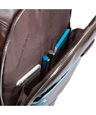 PIQUADRO Mochila CUADRADO AZUL, soporte para PC de 15.6 " CAOBA - Mochilas para portátil - 4