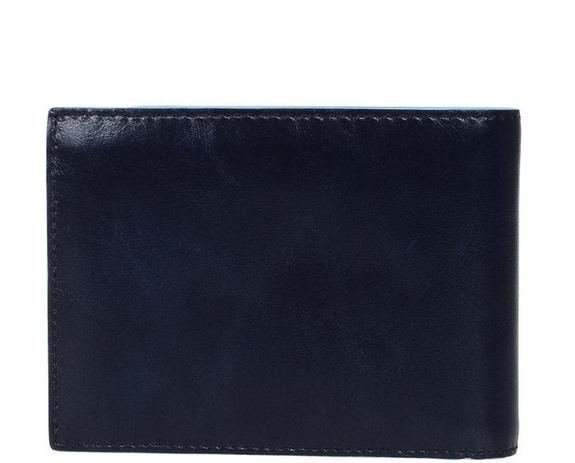Cartera CUADRADO AZUL, en cuero, con RFID azul - Carteras Hombre