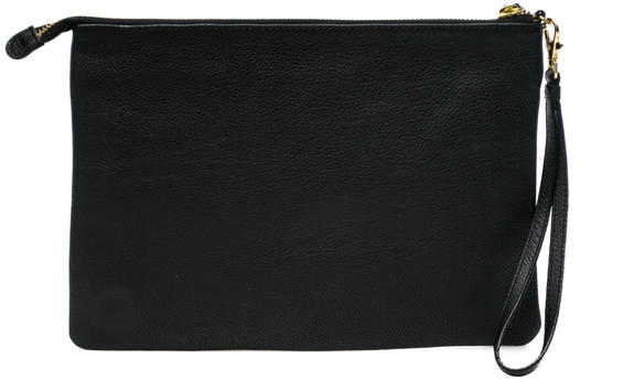  Bolso de mano con pu&ntilde;o, en piel NEGRO - Bolsos Mujer