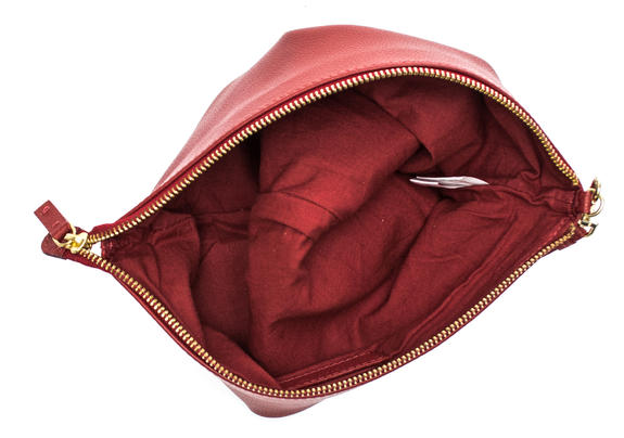  Bolso de mano con puño, en piel ROJO - Bolsos Mujer