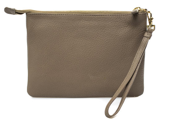 Pochette De piel martillada, small NATURAL - Bolsos Mujer
