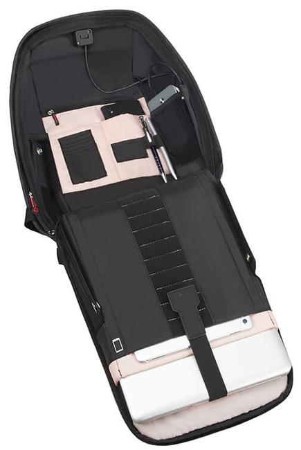 Mochila SECURIPAK, con sistema antirrobo, para port&aacute;til 14" ACERO NEGRO - Mochilas para port&aacute;til
