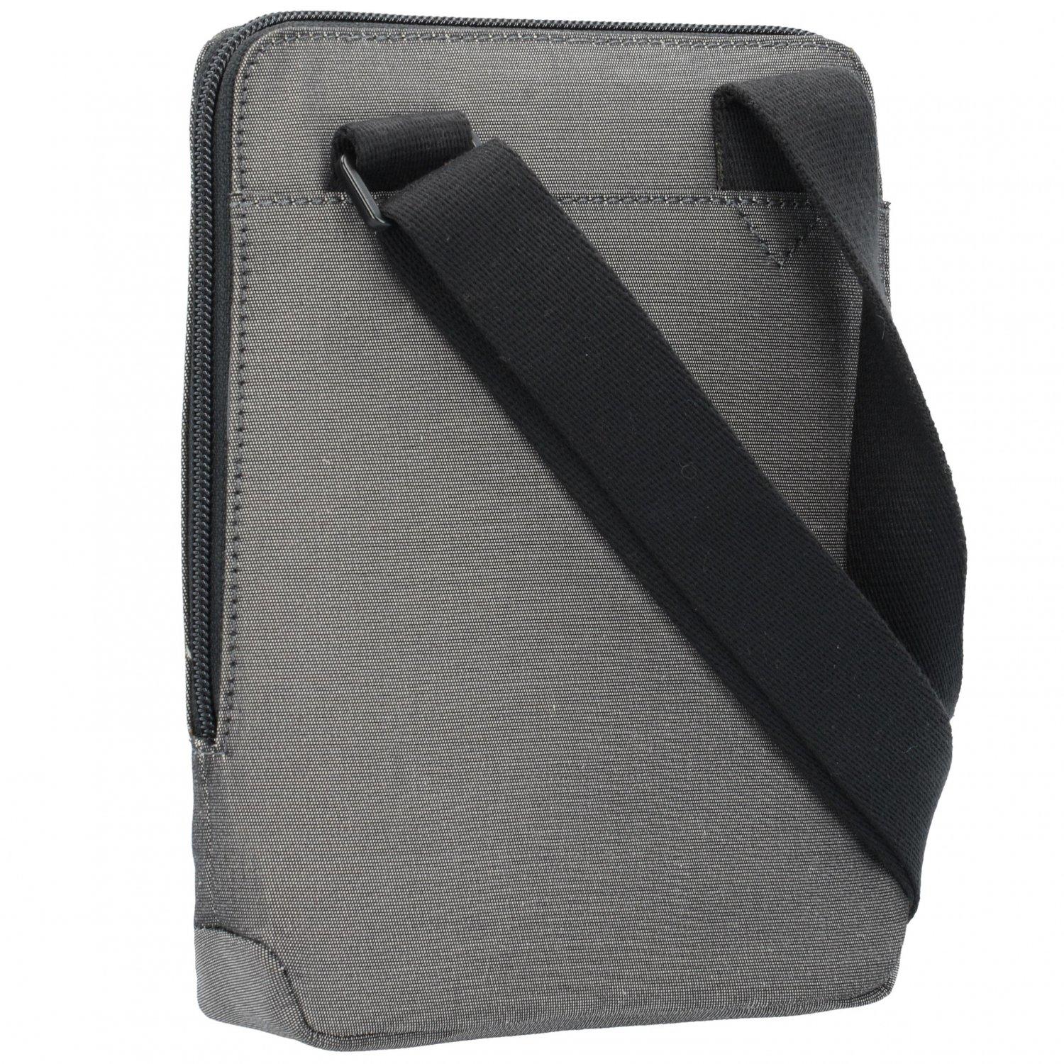 Piquadro Bandolera Línea P16 Chevron / Gris A Precios De Outlet!