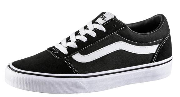 Zapatillas bajas WARD, en ante y lona NEGRO / BLANCO - Zapatos Mujer