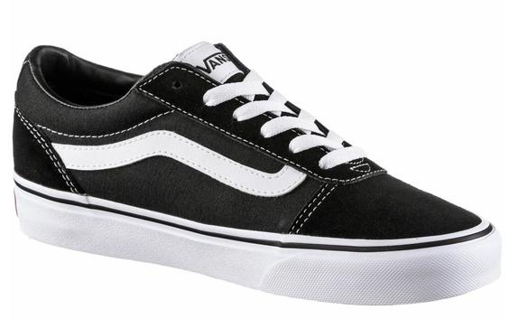 Zapatillas bajas WARD, en ante y lona NEGRO / BLANCO - Zapatos Mujer