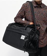 HERSCHEL bolsa de lona OUTFITTER, con tirantes retr&aacute;ctiles. RAVEN CROSSHATCH - Bolsas de viaje - 8