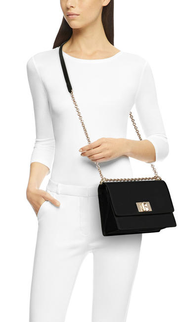 1927 Pequeño Bandolera de cuero negro - Bolsos Mujer