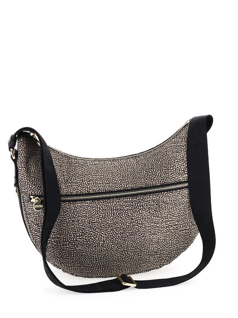 BORBONESO Bolso de hombro LUNA en tejido jet op OP / NATURAL / NEGRO - Bolsos Mujer
