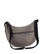 BORBONESE BORBONESO Bolso de hombro LUNA en tejido jet op OP / NATURAL / NEGRO - Bolsos Mujer - 2