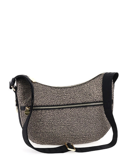 BORBONESO Bolso LUNA Hobo, Pequeño OP / NATURAL / NEGRO - Bolsos Mujer