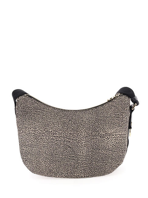 BORBONESO Bolso LUNA Hobo, Pequeño OP / NATURAL / NEGRO - Bolsos Mujer