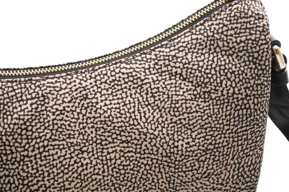 BORBONESO Bolso LUNA Hobo, Pequeño OP / NATURAL / NEGRO - Bolsos Mujer