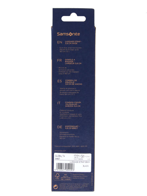 GLOBAL TRAVEL  Correa de equipaje GLOBAL TRAVEL NEGRO - Accesorios de viaje