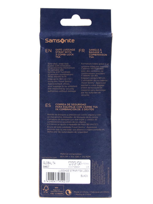  Correa para equipaje GLOBAL TRAVEL TSA, con combinación NEGRO - Accesorios de viaje