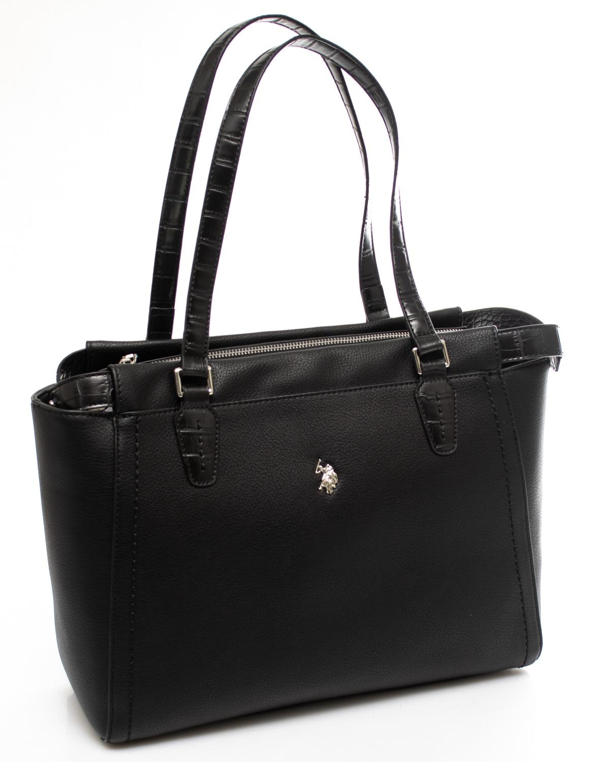 U.s. Polo Assn. S.u.a. Polo Assn. Aliceville Bolso Shopper De Hombro Negro  / Negro - ¡Compra A Precios De Outlet!