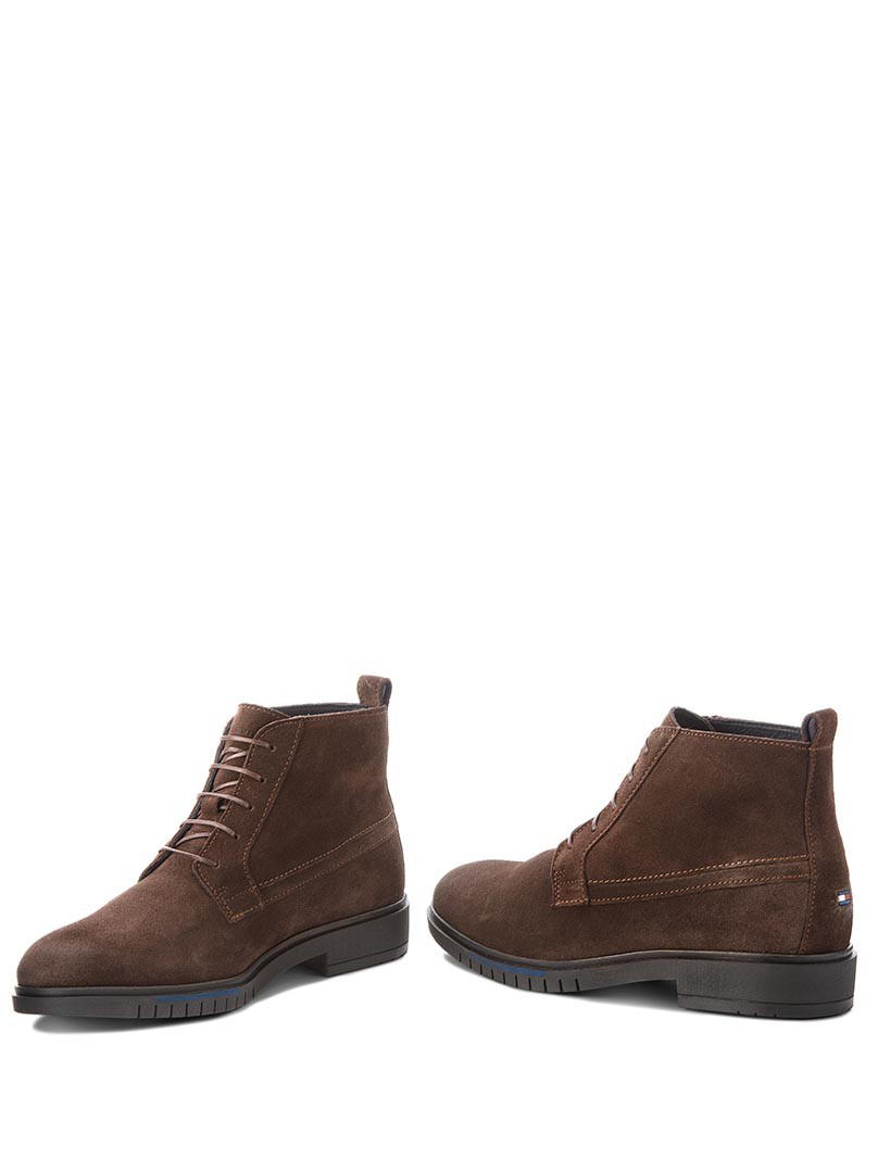 Tommy Hilfiger Botines De Hombre En Piel Serraje Grano De Café - ¡Compra A  Precios De Outlet!