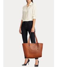 RALPH LAUREN Merrimack Comprador de hombro reversible LAUREN TAN / NARANJA - Bolsos Mujer - 7