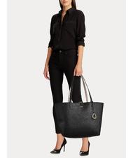 RALPH LAUREN Merrimack Comprador de hombro reversible negro / gris oscuro - Bolsos Mujer - 7