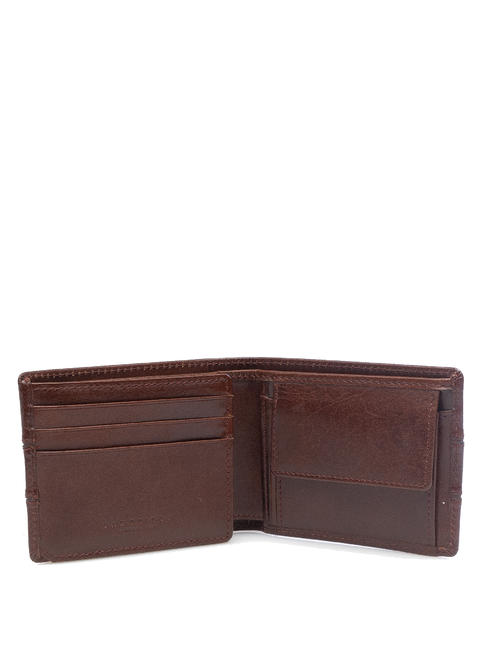 VACCHERECCIA Cartera con solapa, en piel BROWN - Carteras Hombre