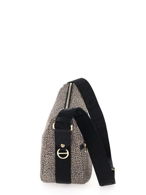 BORBONESO Bolso LUNA Hobo, Pequeño OP / NATURAL / NEGRO - Bolsos Mujer