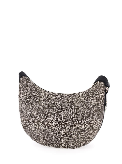 BORBONESO Bolso de hombro LUNA en tejido jet op OP / NATURAL / NEGRO - Bolsos Mujer