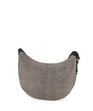 BORBONESE BORBONESO Bolso de hombro LUNA en tejido jet op OP / NATURAL / NEGRO - Bolsos Mujer - 3