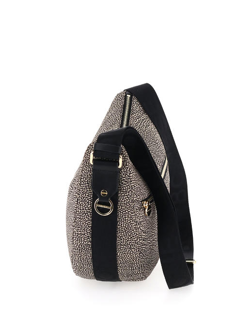 BORBONESO Bolso de hombro LUNA en tejido jet op OP / NATURAL / NEGRO - Bolsos Mujer