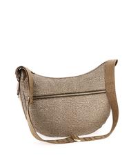 BORBONESE BORBONESO Bolso de hombro LUNA en tejido jet op beiger yegua - Bolsos Mujer - 2
