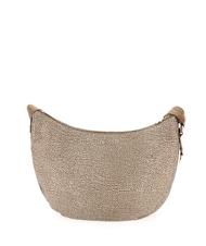 BORBONESE BORBONESO Bolso de hombro LUNA en tejido jet op beiger yegua - Bolsos Mujer - 3