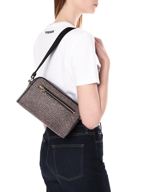 BORBONESO Mini bolso bandolera de tela OP / NATURAL / NEGRO - Bolsos Mujer