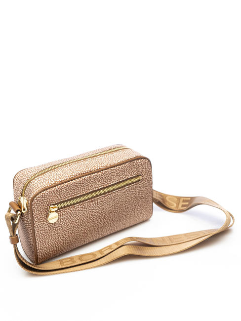 BORBONESO Mini bolso bandolera de tela beiger yegua - Bolsos Mujer
