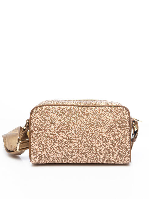 BORBONESO Mini bolso bandolera de tela beiger yegua - Bolsos Mujer