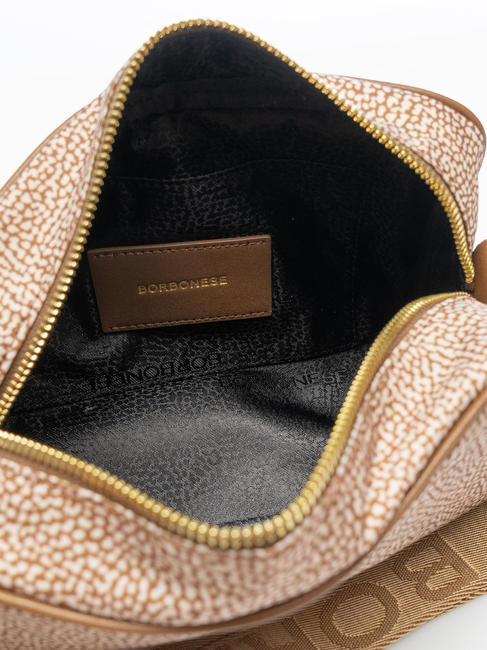BORBONESO Mini bolso bandolera de tela beiger yegua - Bolsos Mujer