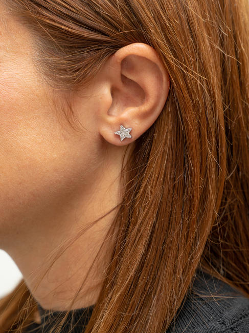 STELLA Pendientes con circonita cúbica ACERO - Pendientes