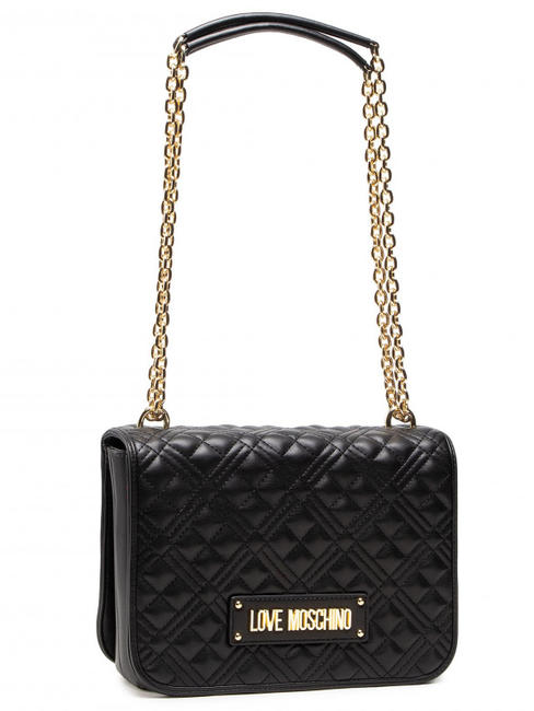 NEW SHINY QUILTED Bolso peque&ntilde;o convertible negro - Bolsos Mujer