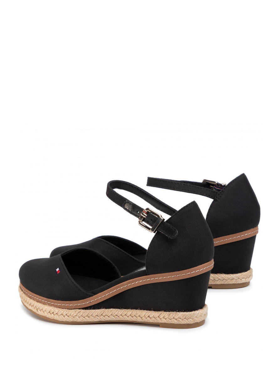 Tommy Hilfiger Toe Sandalias Alpargatas Negro - ¡Compra A Precios De Outlet!