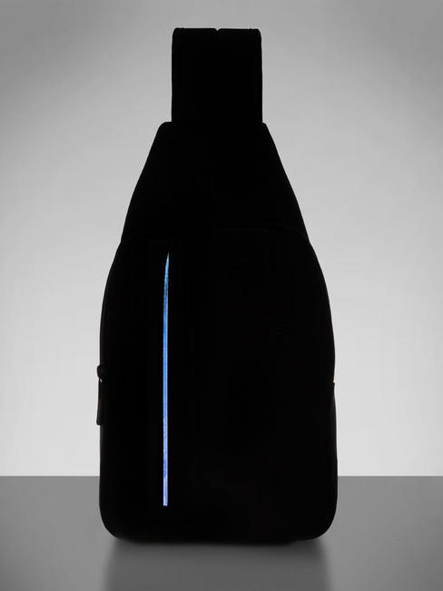 brief 2 un hombro en tejido reciclado negro - Bandoleras Hombre