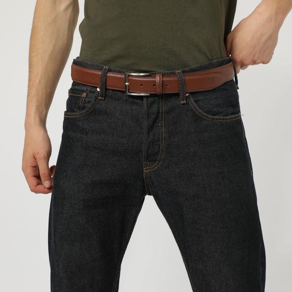 Cintur&oacute;n  Classic De piel martillada, ajustable a medida COGNAC - Cinturones