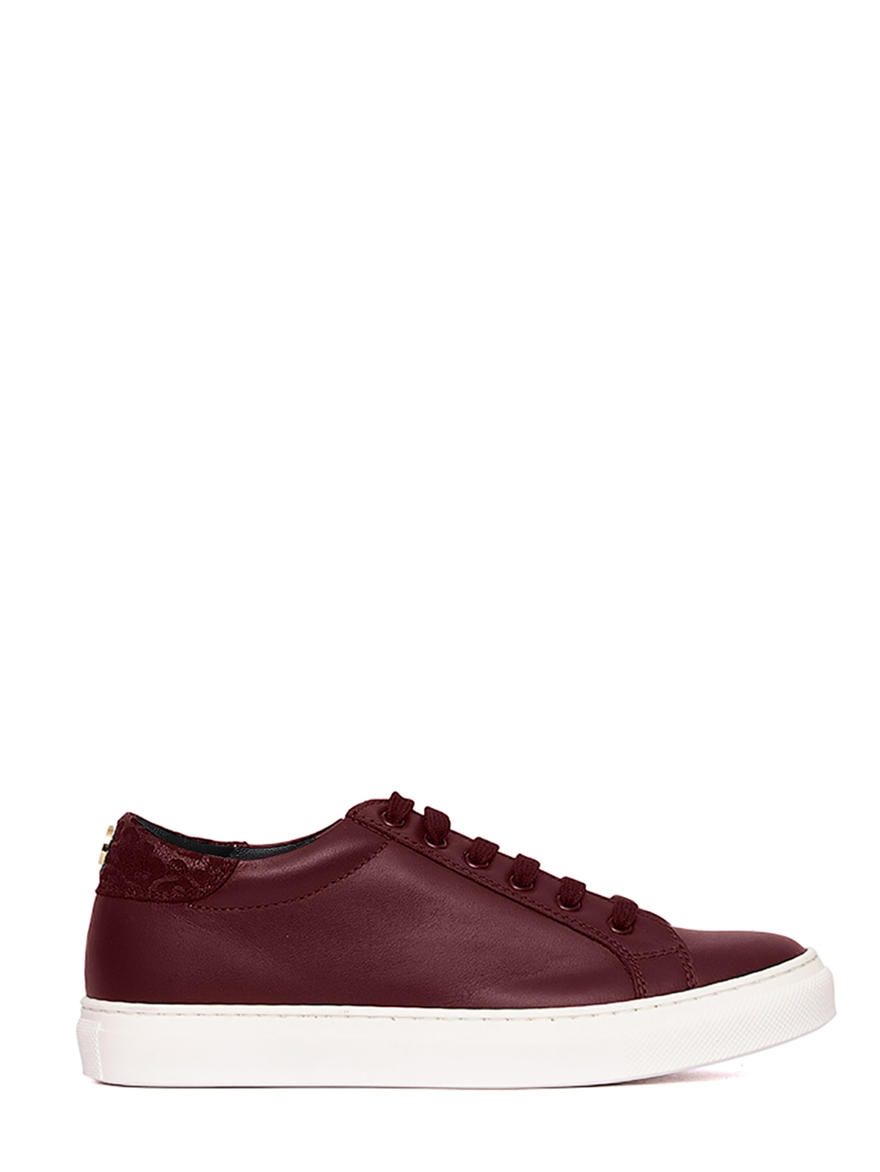 Anna Virgili Azzurra Zapatillas De Piel Para Mujer Bordeaux3