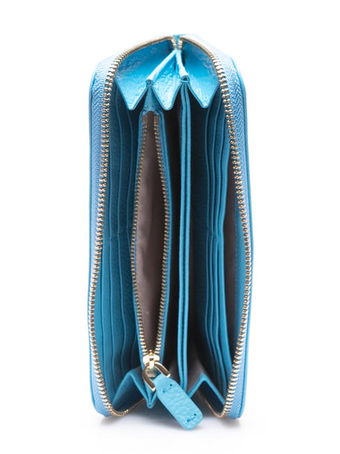  Billetera METALLIC SOFT en cuero natural Piscina - Carteras Mujer